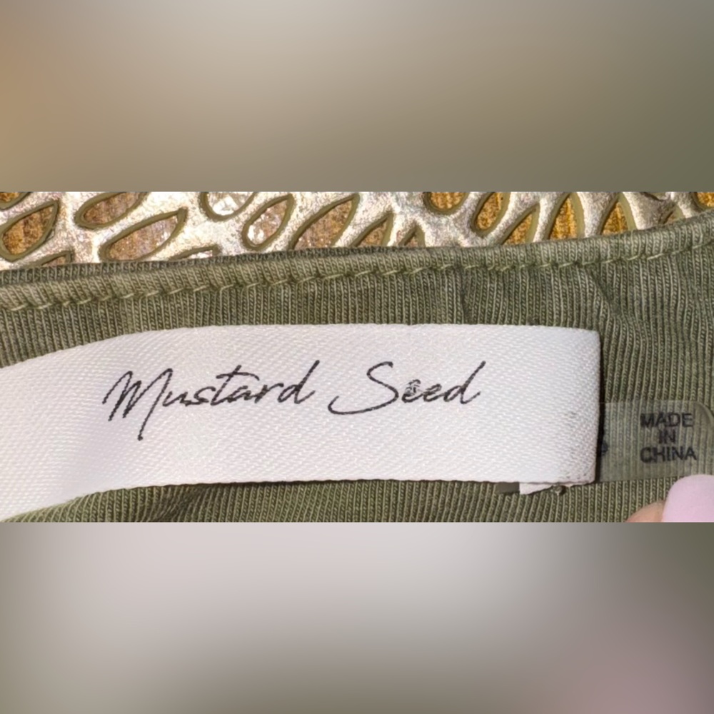 Mustard Seed Sage Green Ribbed Crop Tank – Size Small - Picture 5 of 5